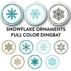 snowflake ornaments full color dingbat