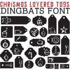 cg christmas layered tags dingbats