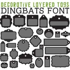 cg decorative layered tags dingbats
