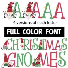 christmas gnomes color font
