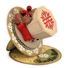 top hat snowflake 3d easel card