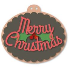 tag merry christmas oval