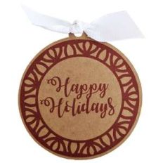 happy holidays gift tag