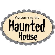 haunted house sign