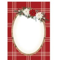 poinsettia frame flat card