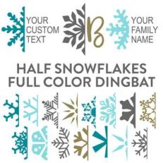 half snowflakes full color dingbat font