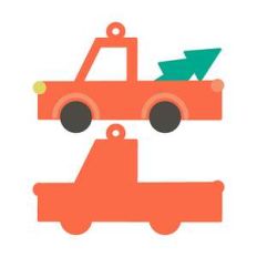 christmas tree truck photo ornament