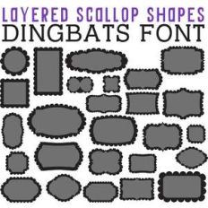 cg layered scallop shapes dingbats