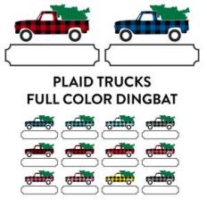 plaid trucks full color dingbat font