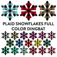 plaid snowflakes full color dingbat font