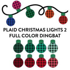 plaid christmas lights 2 full color dingbat font
