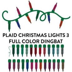 plaid christmas lights 3 full color dingbat font