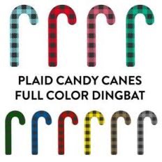 plaid candy canes full color dingbat font