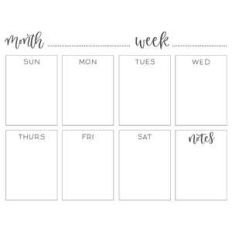 month week calendar