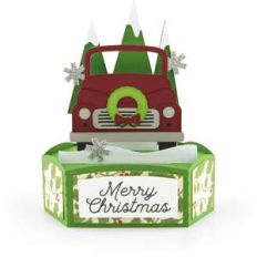 hexagon pop up card christmas truck