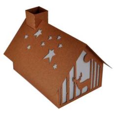 starlight forest deer christmas cabin lantern