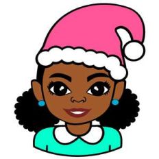 afro girl santa hat  christmas