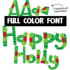 happy holly color font
