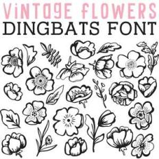 cg vintage flowers dingbats