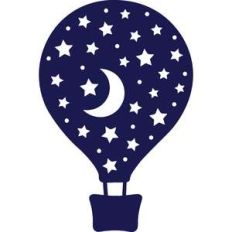 hot air ballon with stars and moon