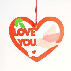 heart and bird mobile