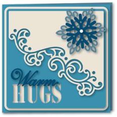 snowflakes diagonal flourish card