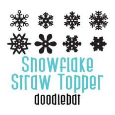 snowflake straw topper full color font