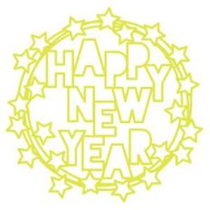 happy new year star wreath