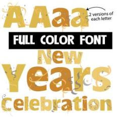 new years celebration color font