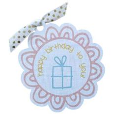 flower present birthday tag