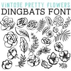 cg vintage pretty flowers dingbats
