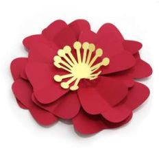 large red 3d flower