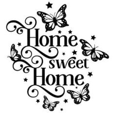 home sweet home butterfly quote