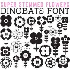 cg super stemmed flowers dingbats