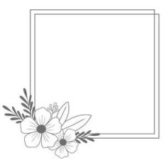 square flower monogram frame