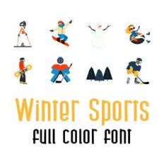 winter sports full color font