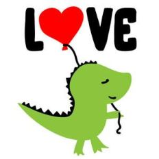 love dinosaur with balloon