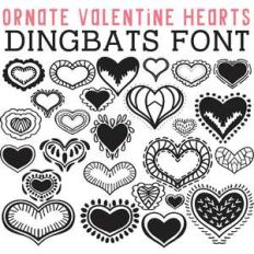 cg ornate valentine hearts dingbats