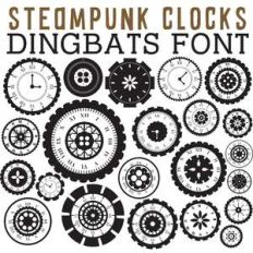 cg steampunk clocks dingbats