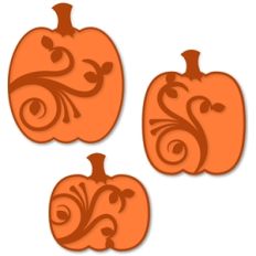 3 flourished pumpkins