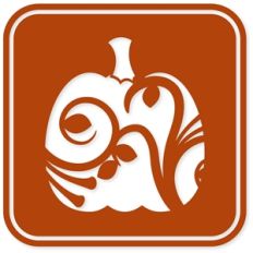 flourished pumpkin tile