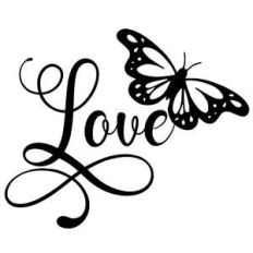 love butterfly word
