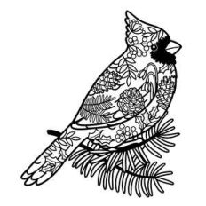 cardinal bird mandala