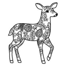 winter deer mandala coloring page