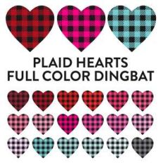 plaid hearts full color dingbat font