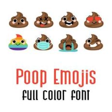 poop emojis full color font