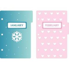 mini 3-ring binder decorative january and february dividers