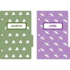 mini 3-ring binder decorative march and april dividers