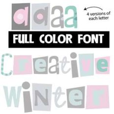 creative winter color font