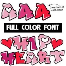 hip hearts color font